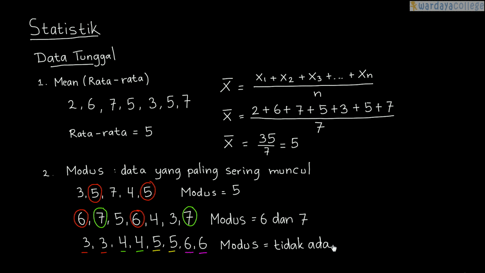 Contoh Soal Mean Median Modus Data Tunggal Dan Penyelesaiannya