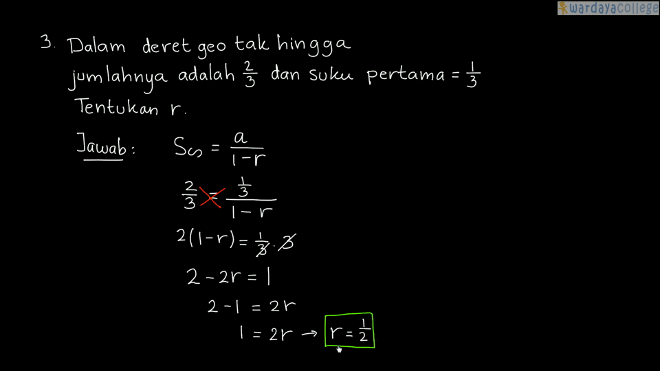 Deret Tak Hingga Aritmatika Materi Soal